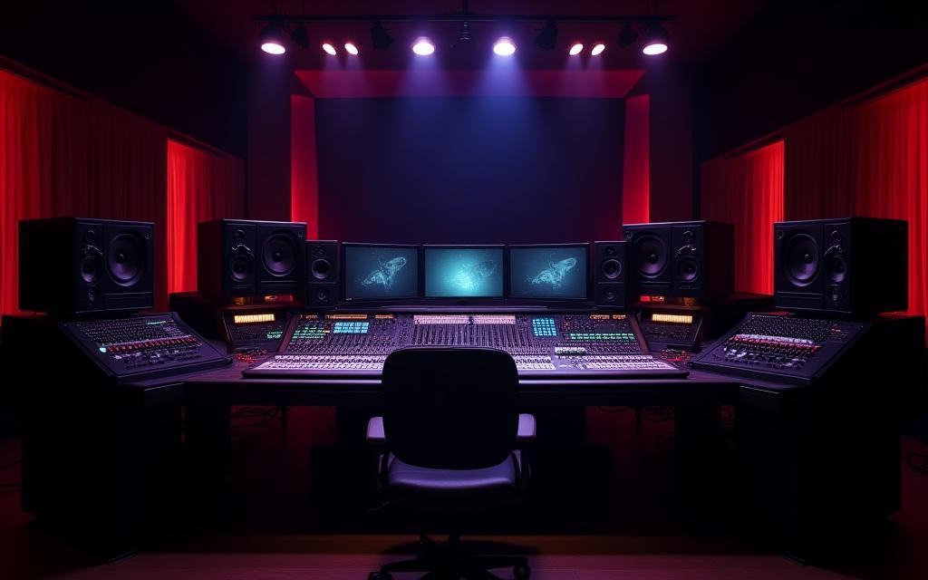 Professional audio mixing console at Sonido Tropical Studios