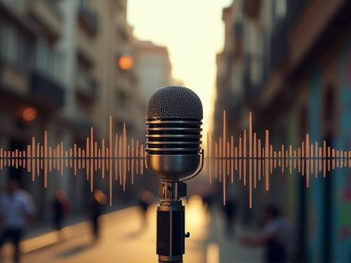 Podcast microphone setup for Histórias Paulistanas